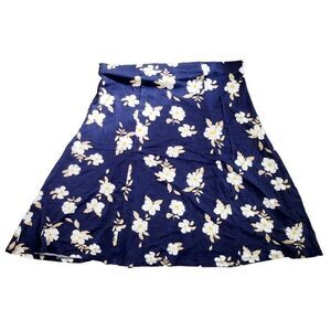 2/$20 Y2K Suzy Shier Navy Blue Floral Pattern Dress Skirt Size: Large